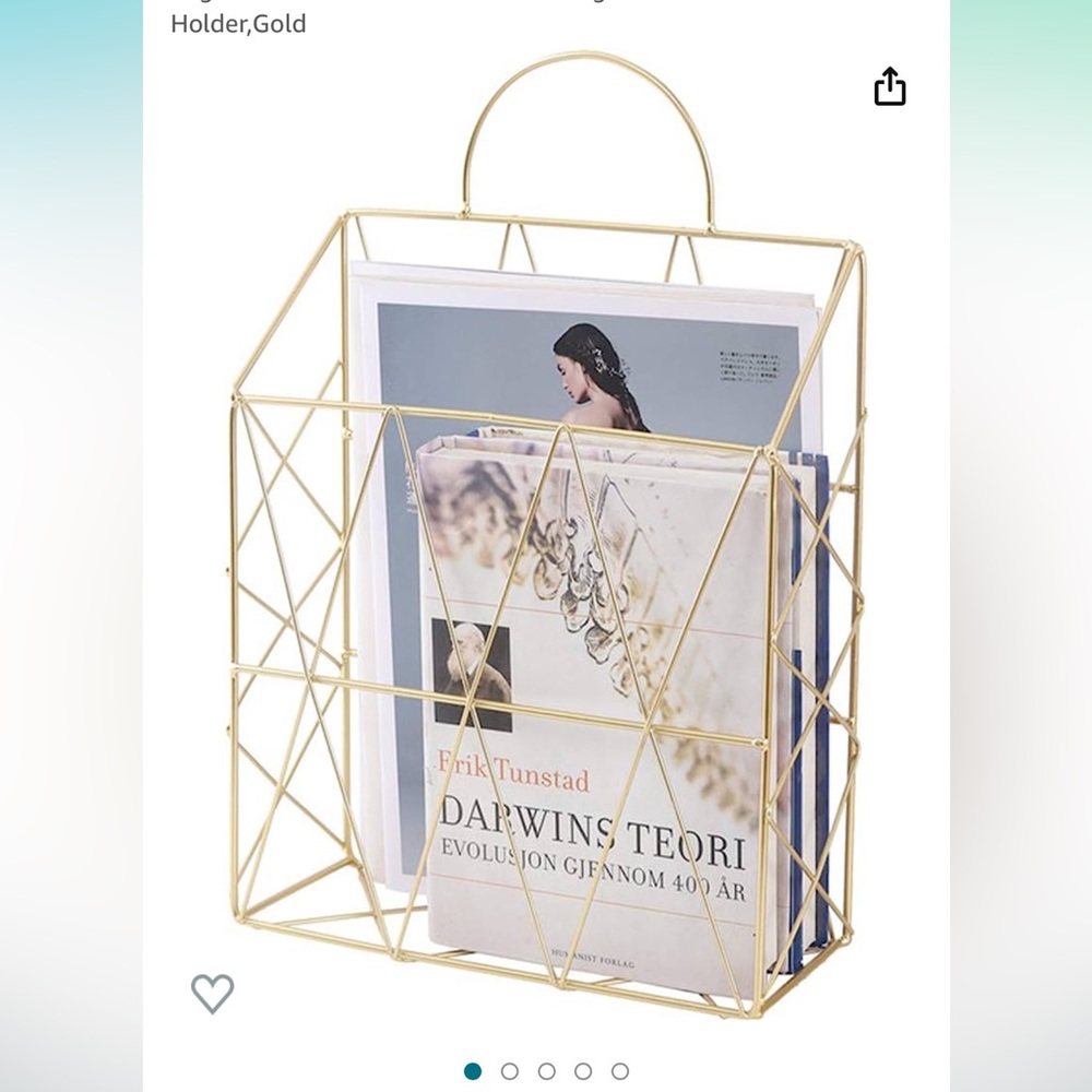 Gold Finish Magazine Rack
